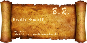 Brath Rudolf névjegykártya